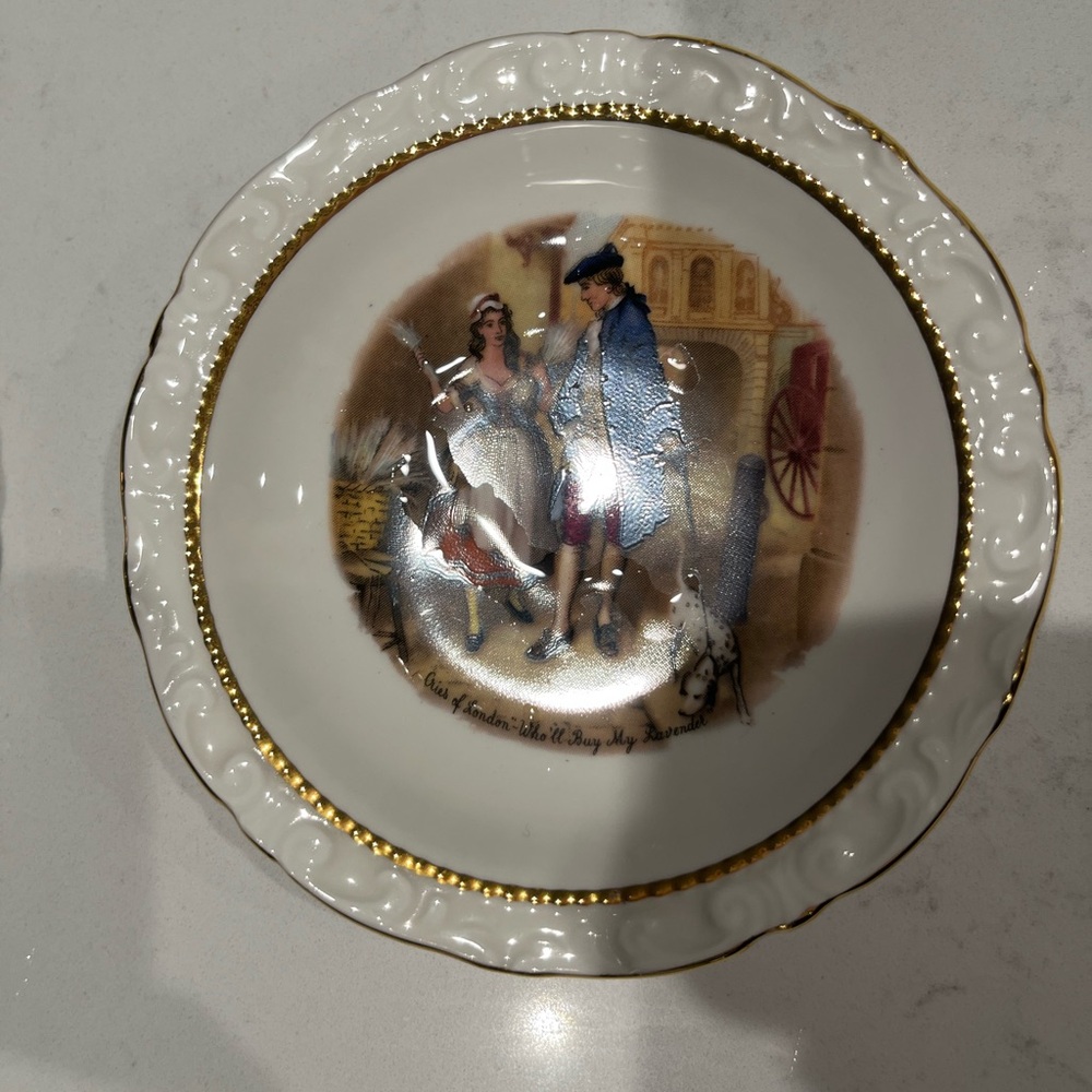 2 Vintage Paragon Decorative Plates with Gold Trim